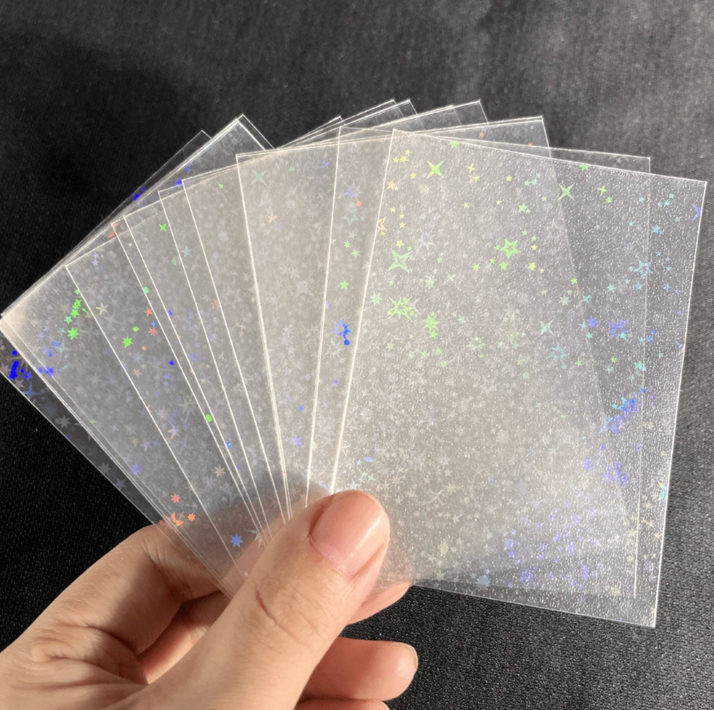 Sleeves Brillantes con Diseño Holografico - 60 Piezas